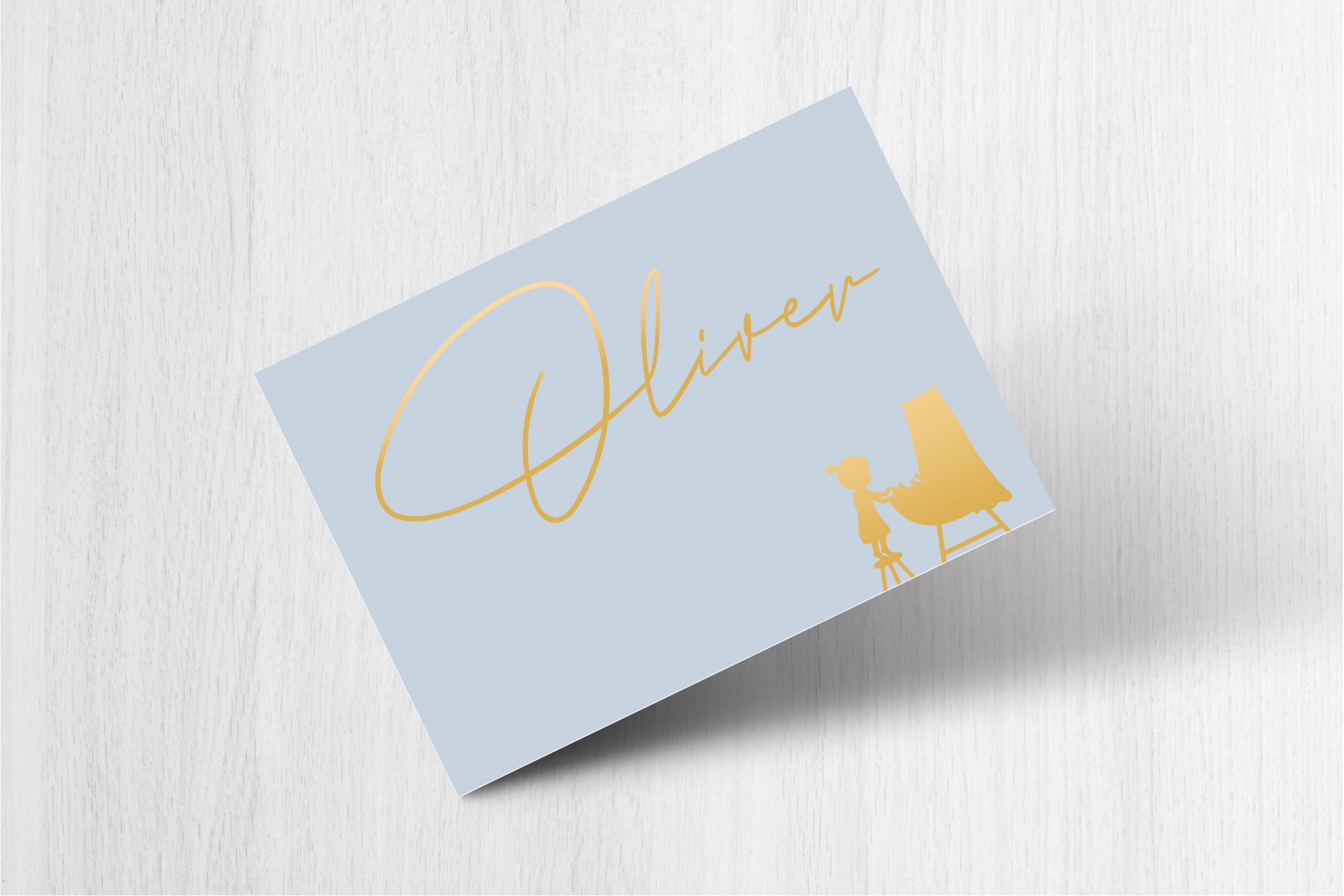 Handgeschreven blauw en goud